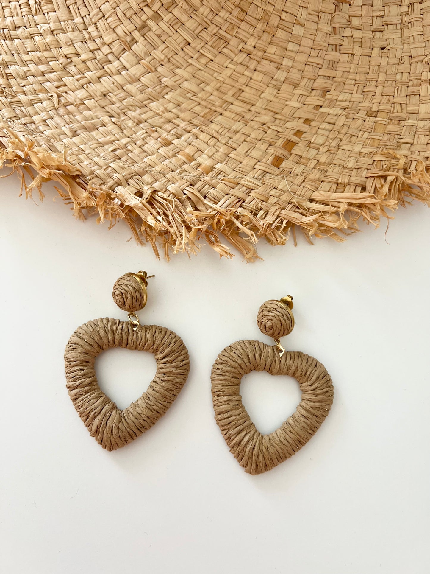 Boucle d'oreilles Coeur Mona - Naturel