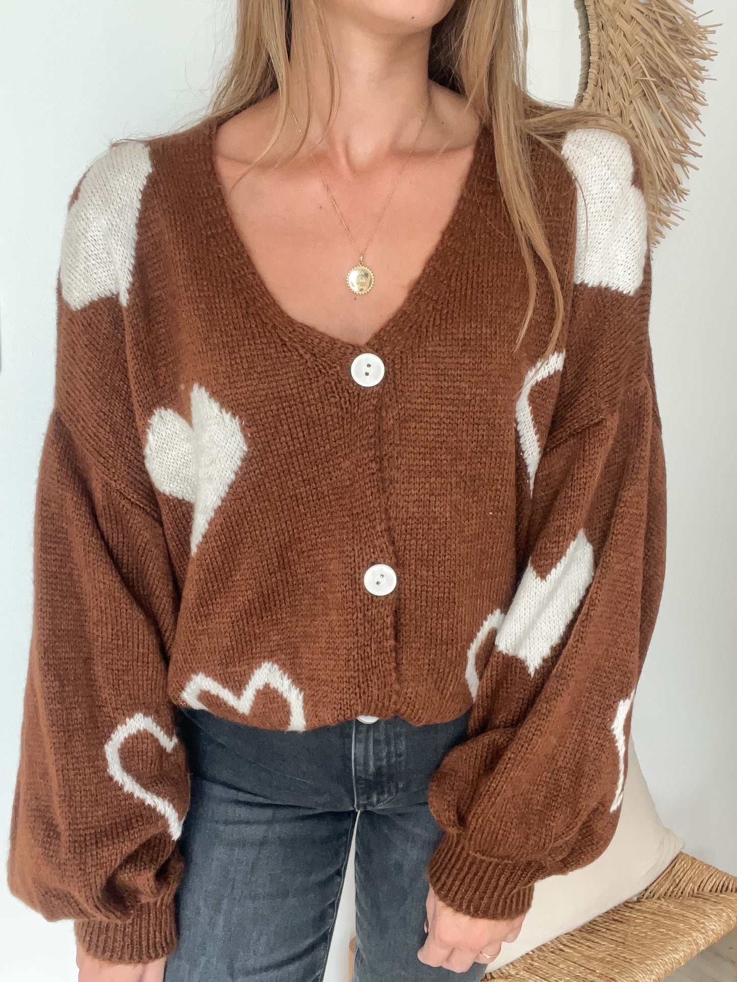 Gilet Coeurs - Chocolat