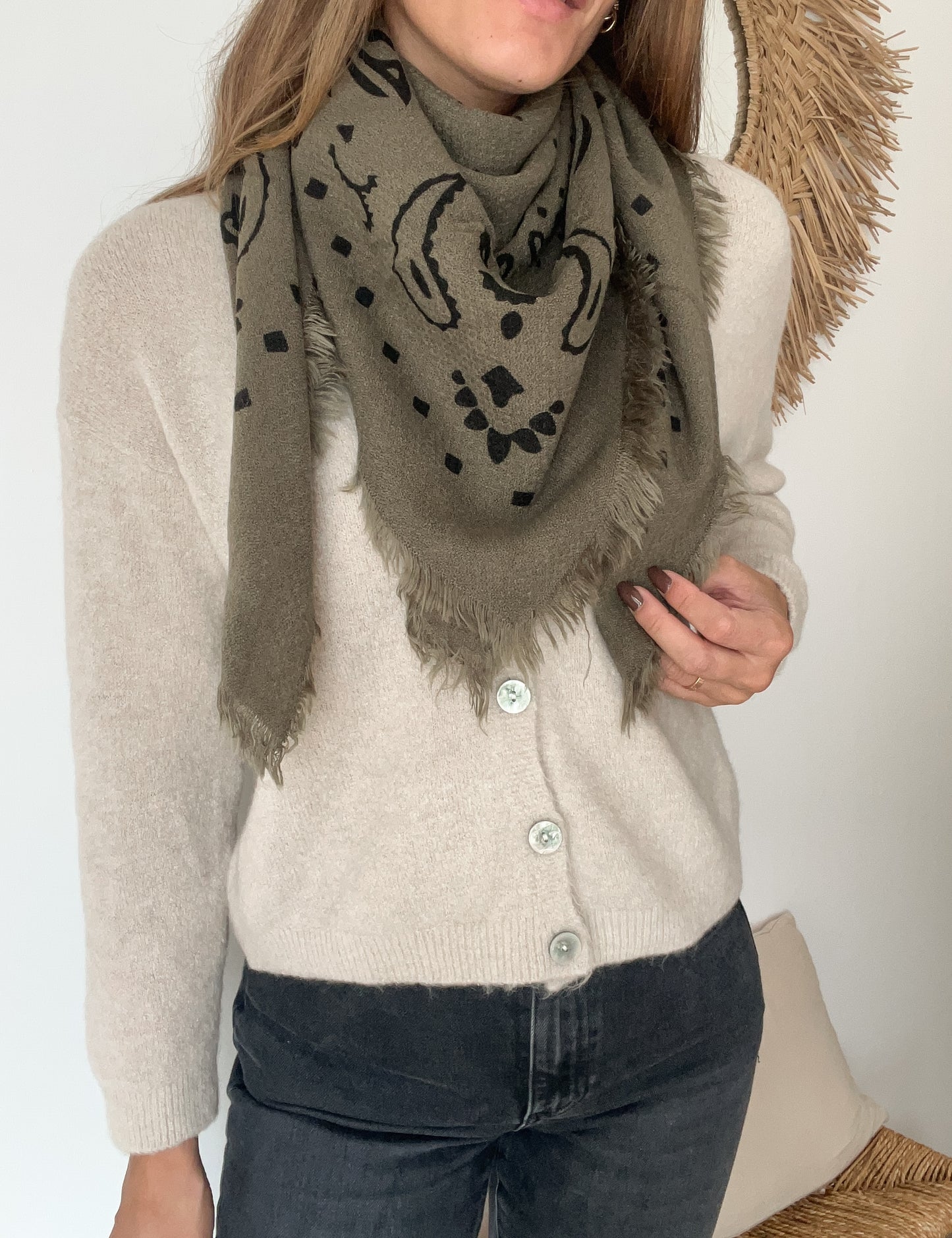 Foulard style bandana - Kaki