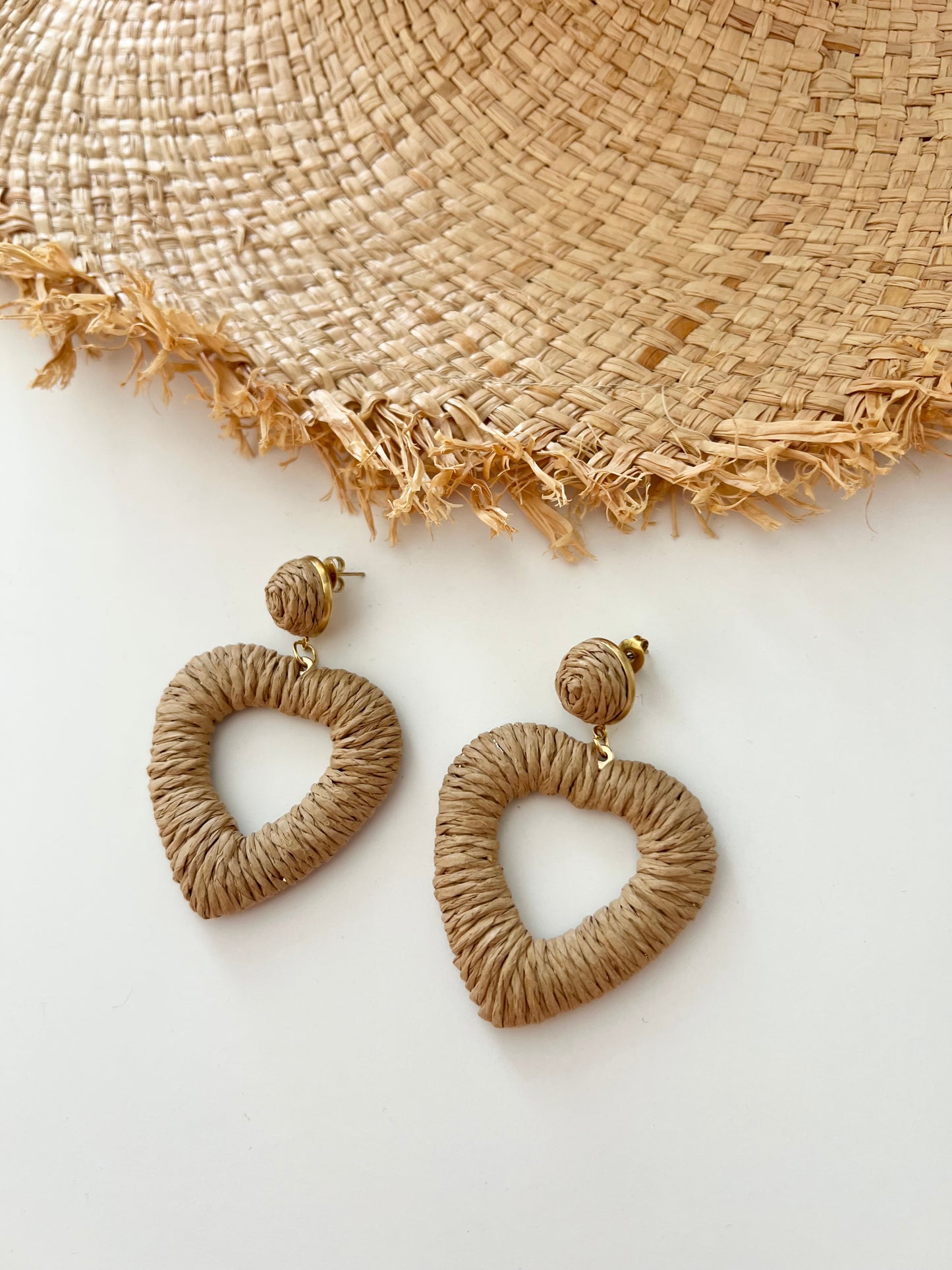 Boucle d'oreilles Coeur Mona - Naturel