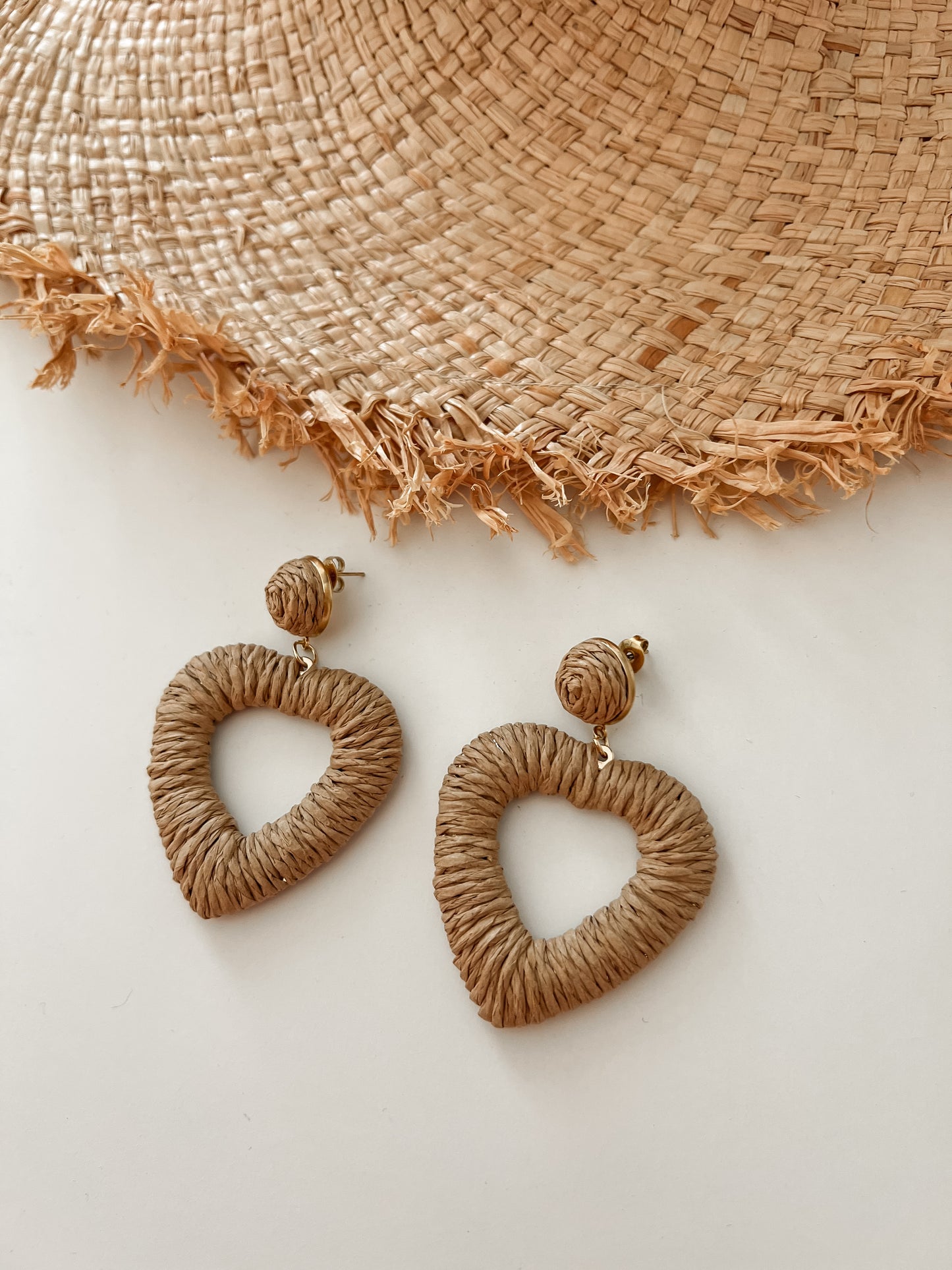 Boucle d'oreilles Coeur Mona - Naturel