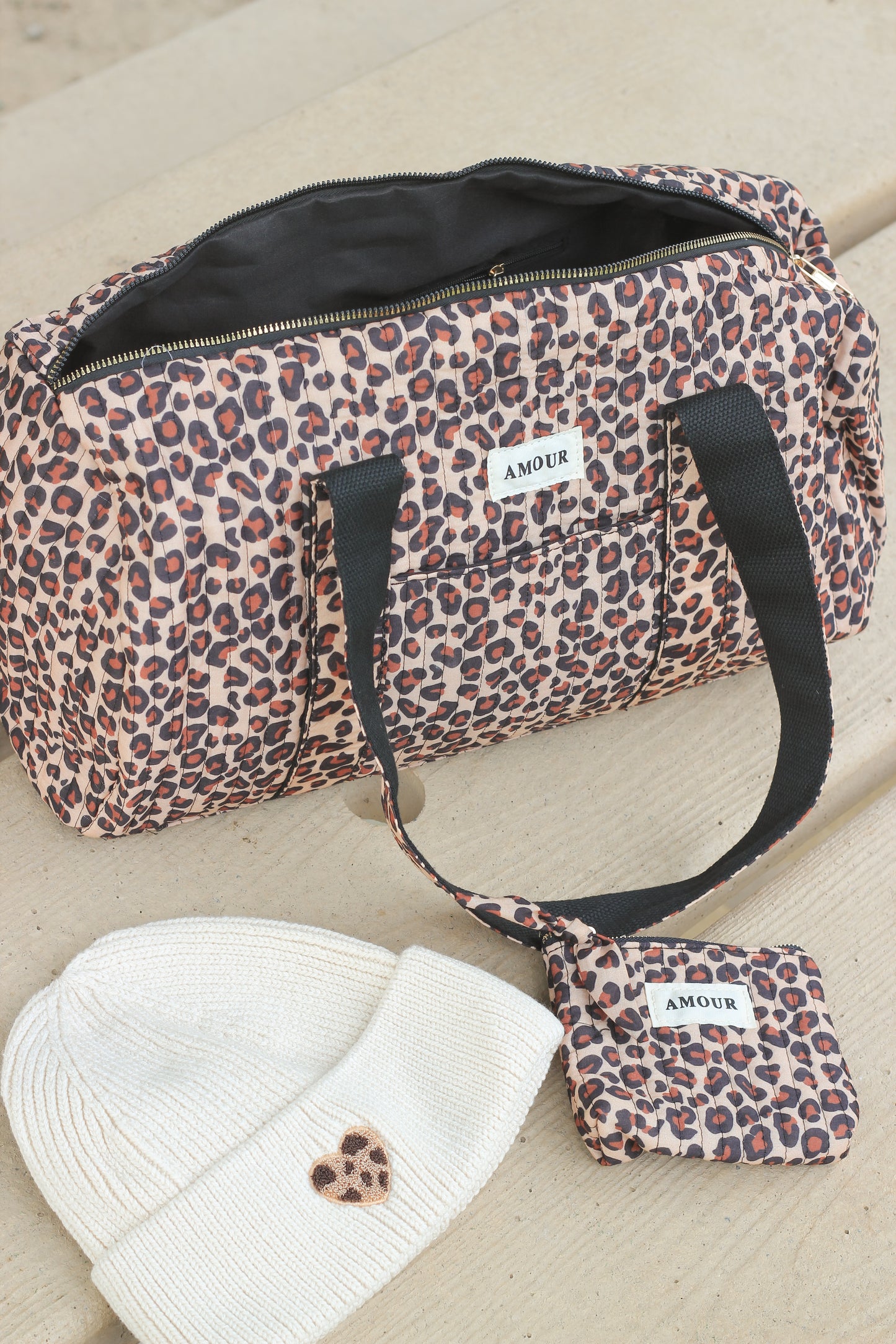 Sac week-end/maternité léopard - Amour