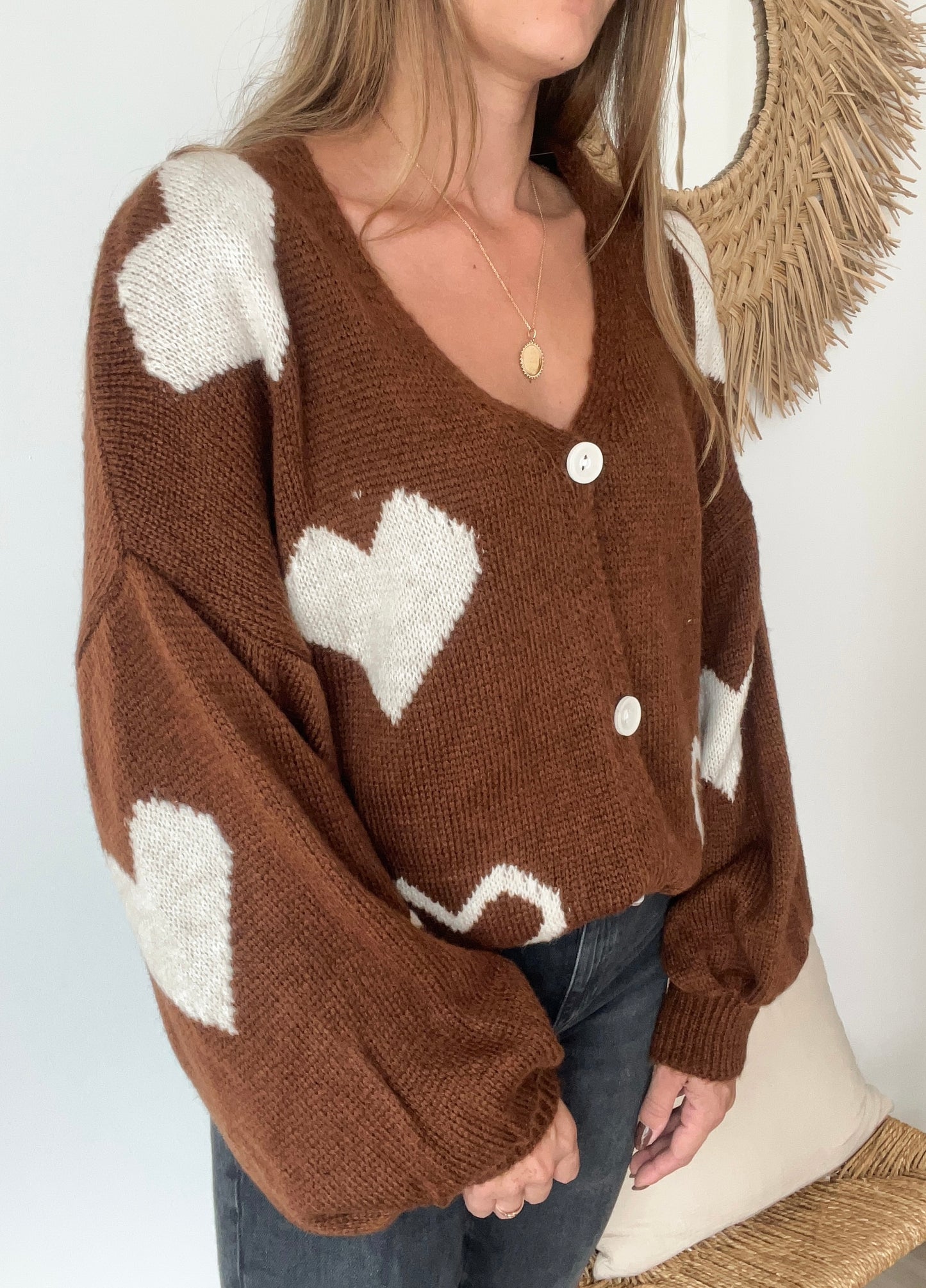 Gilet Coeurs - Chocolat