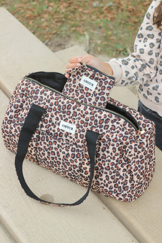 Sac week-end/maternité léopard - Amour