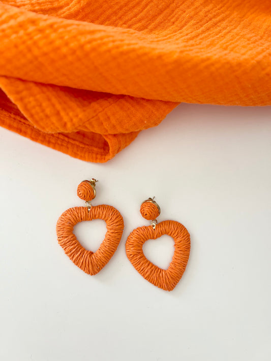 Boucle d'oreilles Coeur Mona - Orange