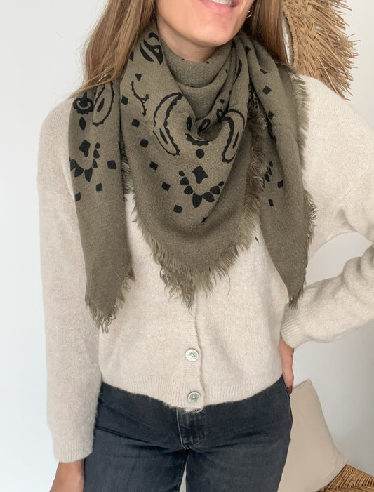 Foulard style bandana - Kaki
