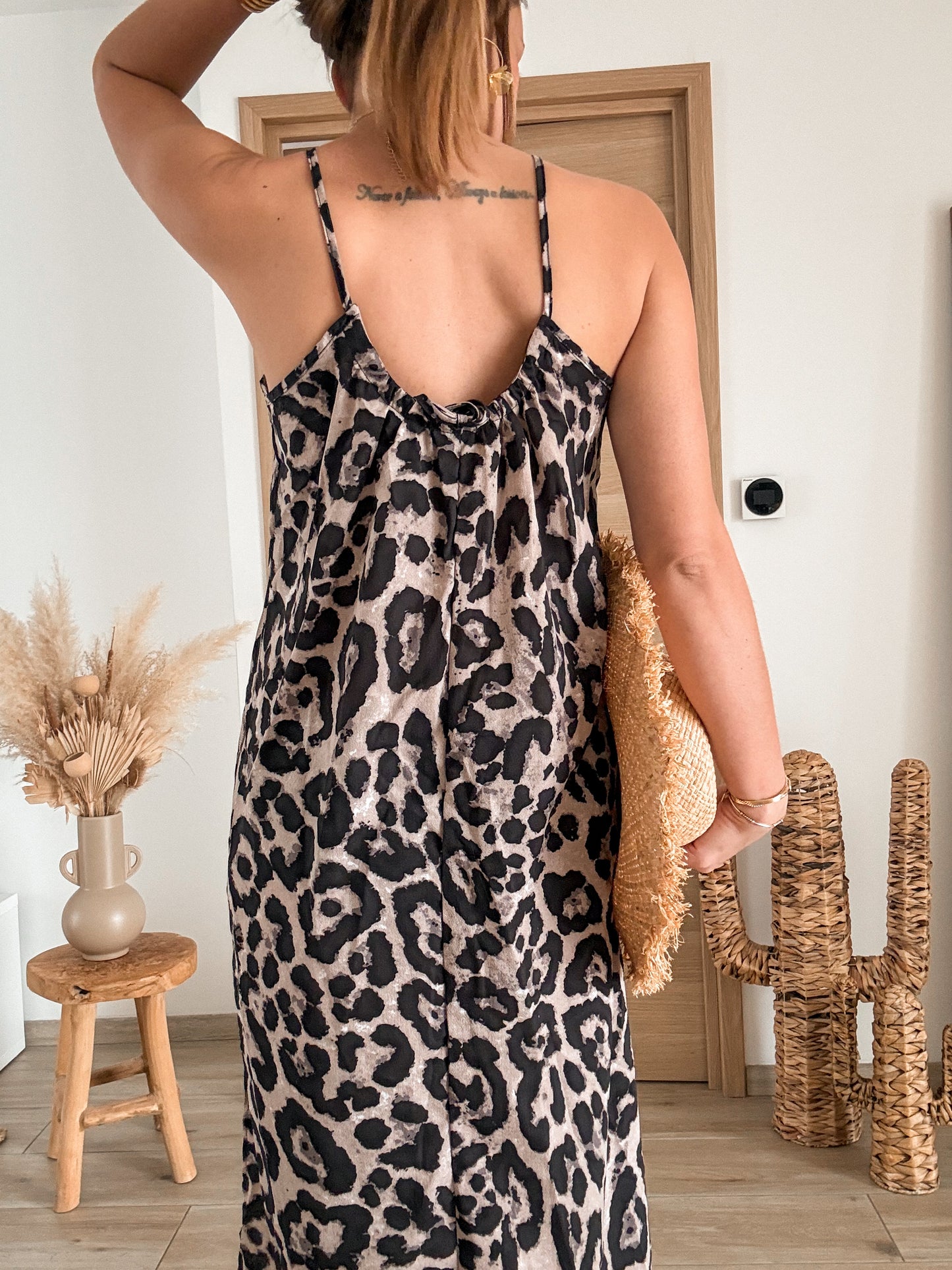 Robe longue léopard
