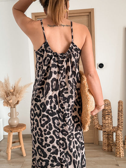 Robe longue léopard