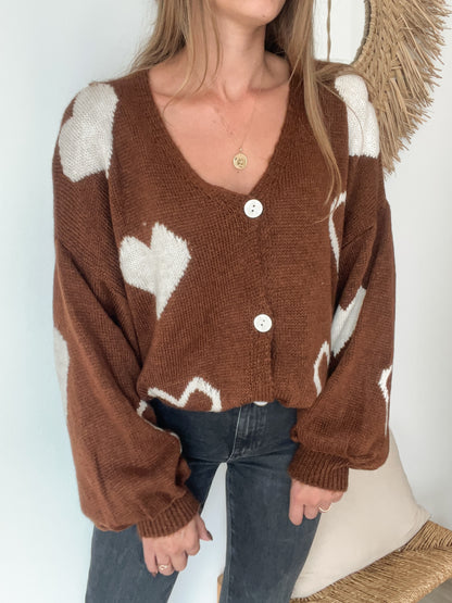 Gilet Coeurs - Chocolat