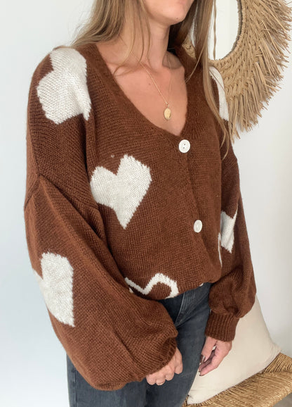 Gilet Coeurs - Chocolat